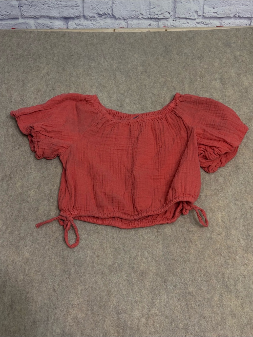 Old Navy Girls Off-Shoulder Coral Crop Top